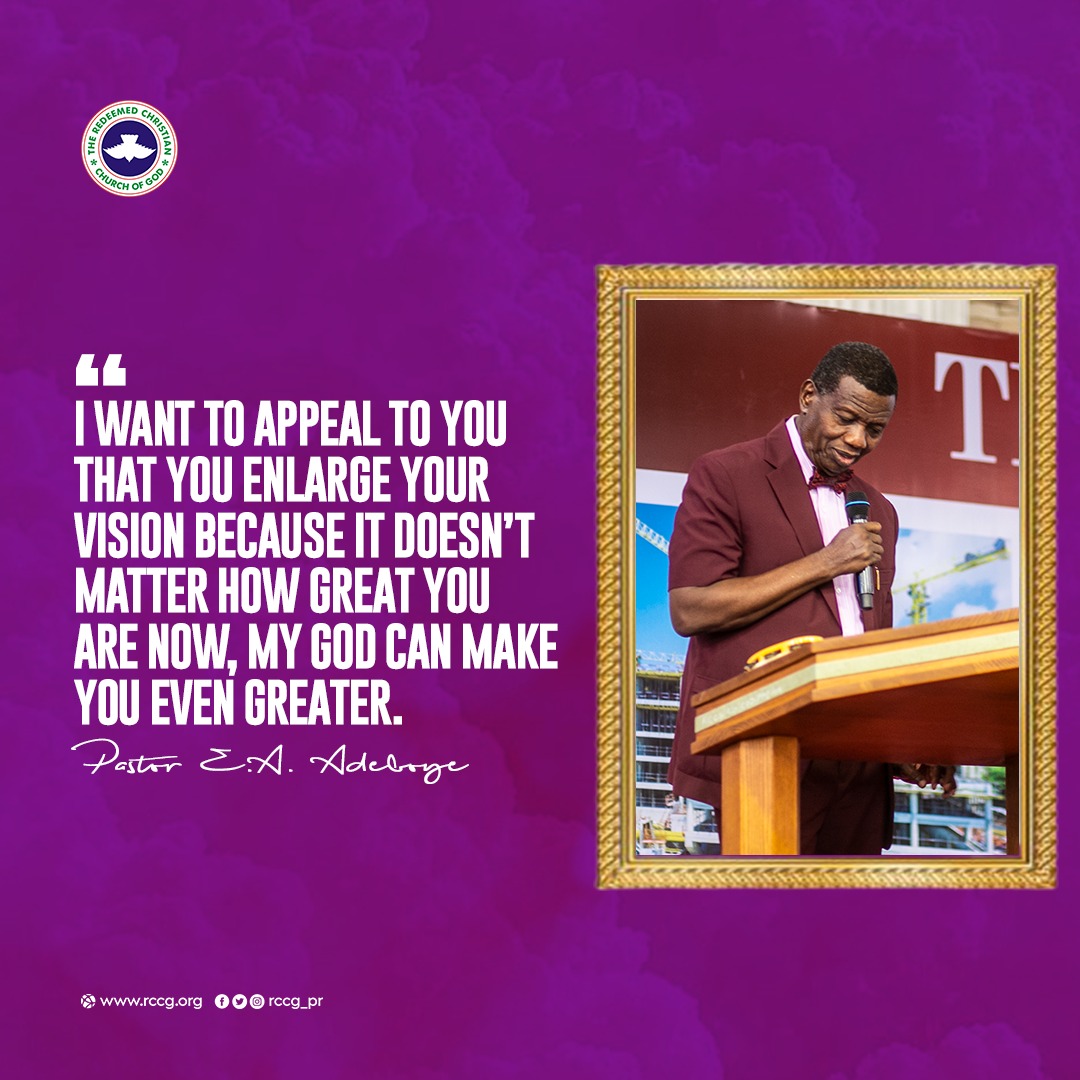 PastorEAAdeboye's tweet image. I want to appeal to you that you Enlarge your vision because it doesn’t matter how great you are now, my God can make you even greater.

#LockdownToLeapingUp
#MGO72