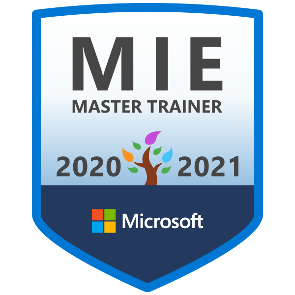 Overwhelmed to Receive Recognition from Microsoft.
Certified Microsoft Innovative Educator Master Trainer 2020-21
#MicrosoftEdu #Wakelet #FlipGrid #Minecraft #HourofCode #SkypeClassroom 
#21CLD #6Cs #MIEE #ICTinEducation