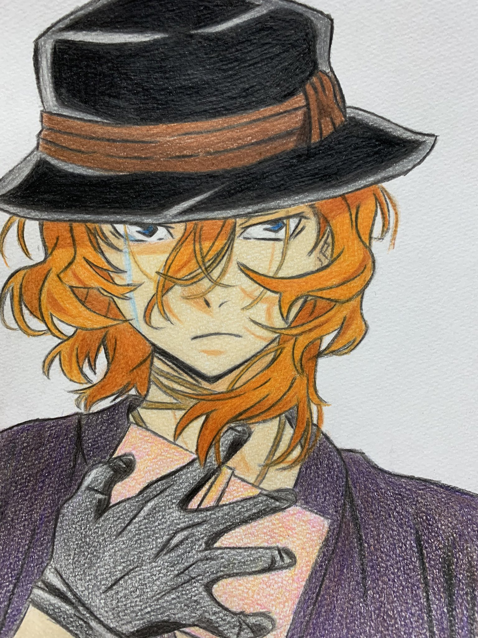 Act 文ストの中原中也 色鉛筆で書きました 文スト 文ストイラスト 文豪ストレイドッグス 文豪ストレイドッグスイラスト 中原中也 中原中也イラスト Bungoustraydogs 模写 絵描きさんと繋がりたい 絵師さんと繋がりたい フォロバ100 T