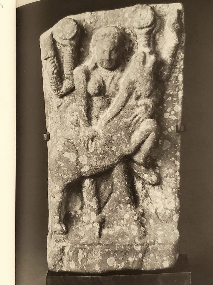 Devi Durga destroying the demon with two bare hands, ~200 CE Mathura.
