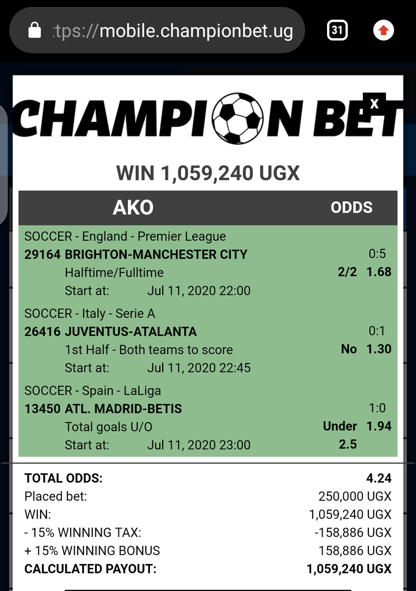 bets_ken's tweet photo. Today's ticket is ready
Payment is after
Click on the link to join
https://t.co/F0A0JM5zLW https://t.co/XBeqKiywSZ