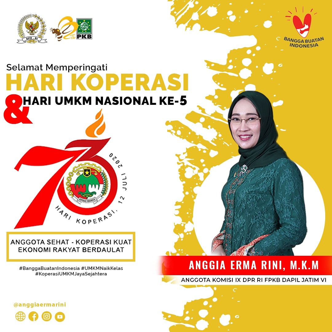 Selamat Hari Koperasi dan Hari UMKM Nasional Ke - 5, Anggota Sehat - Koperasi Kuat Ekonomi Rakyat Berdaulat.

#banggabuatanIndonesia
#umkmnaikkelas
#koperasiumkmjayasejahtera 
#anggotadprrikomisiix #dapiljatimvi #blitar #kediri #tulungagung