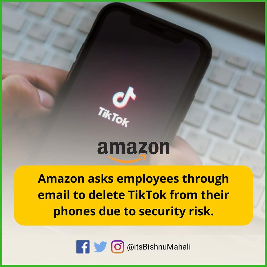 itsBishnuMahali's tweet image. An Amazon spokesperson said the request had been sent out in error...

..
..
..

#amazon #jeffbezzos #amazonemployees #deletetiktok #uninstalltiktok #chineseapp #security #datasecurity #bishnumahali #bantiktok