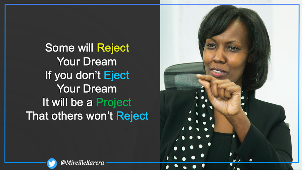 Self-motivation Sunday: don’t eject!

Sales is 90% rejection and 10% success. 
This week, be encouraged to stick to your dream. It has come to you to host it, birth it, nurture it &amp; bring it to maturity

What’s the project you were about to eject from your mind?
#leadership #RwOT