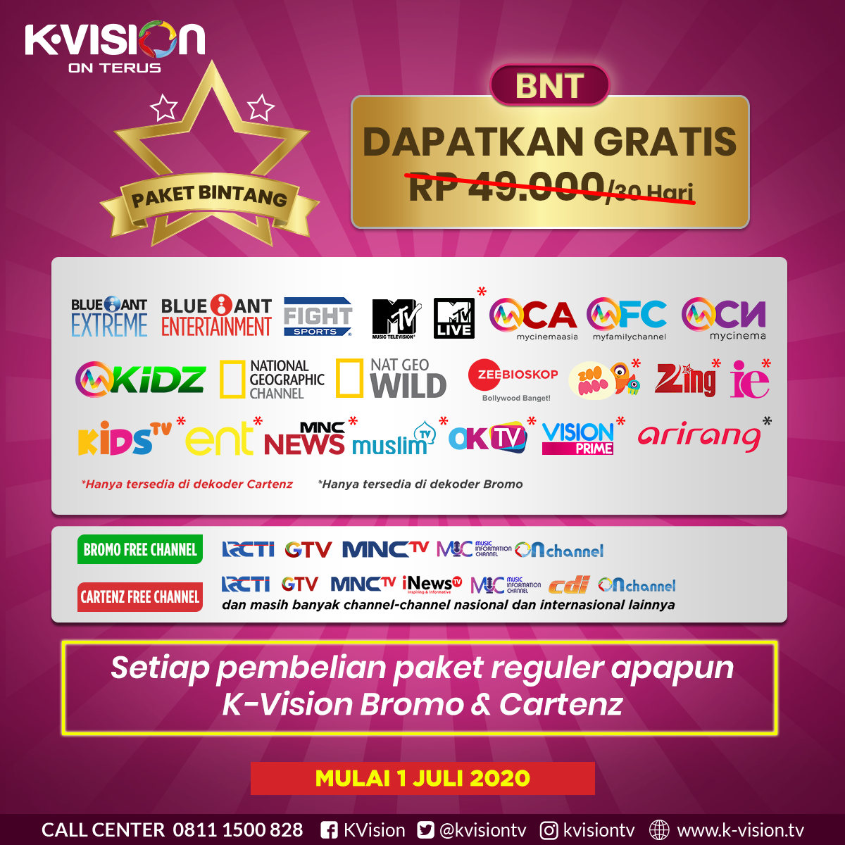 kvisiontv's tweet photo. Kalau kamu ketinggalan tayangan seru di channel-channel MNC Group, kamu tetep bisa nonton keseruannya di channel Vision Prime! 😍

Aktifin paket apapun dan dapetin GRATIS Paket Bintang buat nonton Vision Prime, hanya di K-Vision On Terus!

#KVision #KVisionOnTerus #VisionPrime https://t.co/rsazkgWdsY