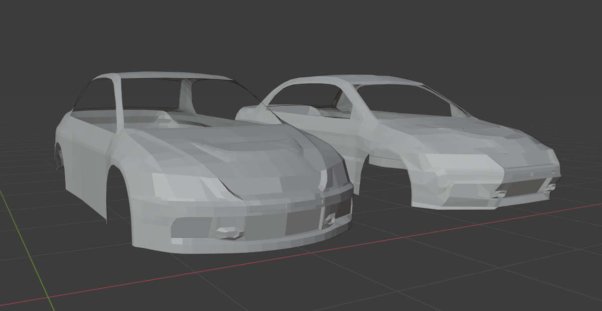 HanBuilds's tweet photo. Evo V1 vs Evo V2! The left one in the first pic is the V2. Overall improvements: Better shape, optimization and use of blueprint. Enjoy! (check thread for smooth version) #RobloxDev #Roblox #Blender3D https://t.co/KgQUZXSF2R