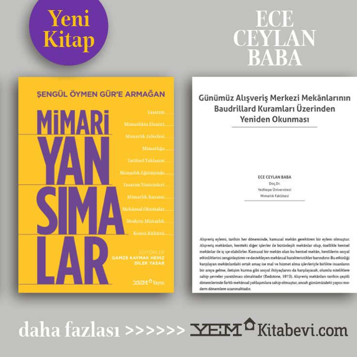 YEMKitabevi's tweet photo. 📌 Şengül Öymen Gür'e Armağan - MİMARİ YANSIMALAR'da kimler, neler yazdı?⠀⠀
Ayrıntılar burada:⠀⠀
👉 https://t.co/xlTwvFLcKn
#evdeyimokuyorum #yemkitabevi #yemkitabevicom #kitap #mimarikitap #mimarlik #senguloymengur #ececeylanbaba https://t.co/D4hdk8rSMQ