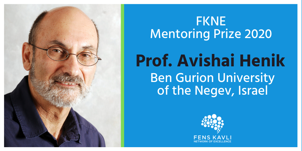 FENSorg's tweet photo. Congratulations to Prof. Avishai Henik (Israel) for winning the #FKNE #Mentoring Prize 2020!
Prof. Henik is being rewarded for his outstanding contributions in facilitating the careers of neuroscientists.
Check out the video announcement now in the Open Theatre at #FENS2020! https://t.co/kXiohJl9U7