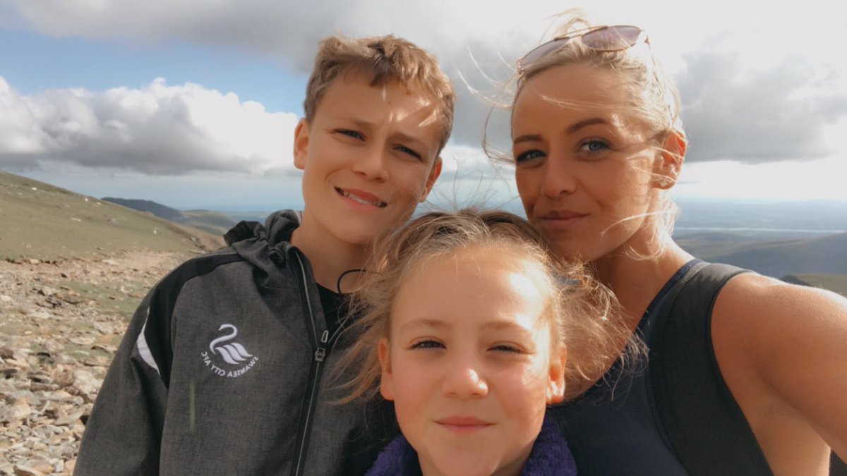 cezshort86's tweet photo. Finally allowed back up the mountains, and I literally couldn’t have been up the top with anyone more precious than these two! Took them up the more difficult route and they smashed it! #snowdon #minerstrack #snowdonia #northwales #wearebackopen https://t.co/Z3LVxt7v0U