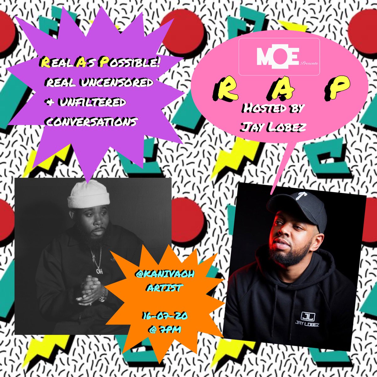 We’ve rescheduled the 1st episode of our new series #RAP (Real As Possible) hosted by <a href="/jaylobez/">|LookOutLondon|</a> 🔥🔥🔥

His first guest is <a href="/KanivaOH/">CAN - EYE - VA 🇬🇧🇬🇭</a> 👏🏽🔥

🗓 16-07-20 (Next Thursday) from 7PM 

Lock in from 7PM on #InstagramLive 
instagram.com/_moepresents?i…