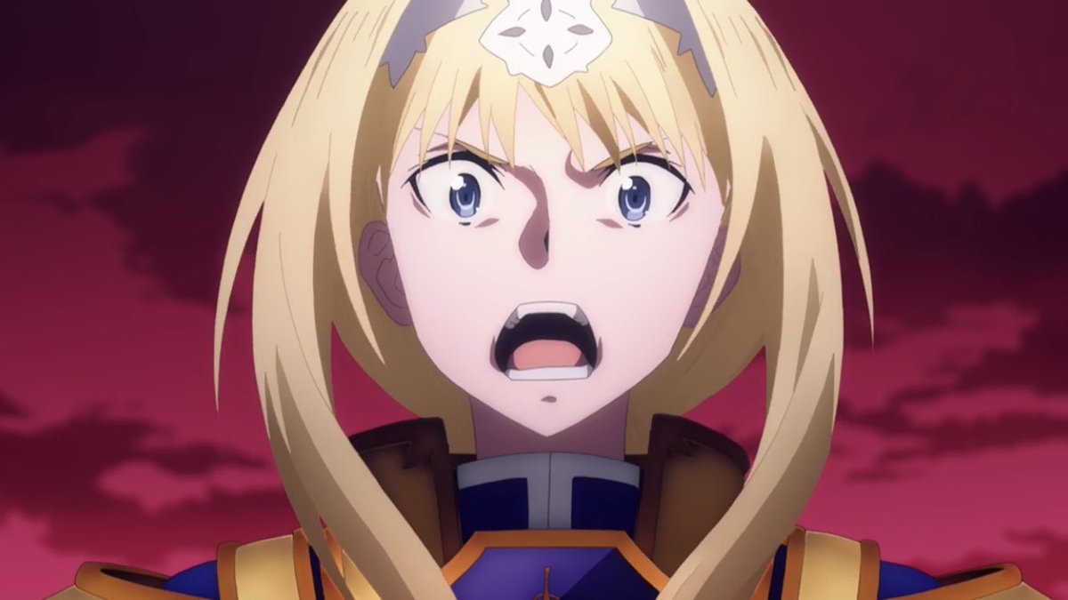 pikonoob1's tweet image. #大喜利　#SAO

キリトとアスナが夫婦であることに驚いたアリスの表情