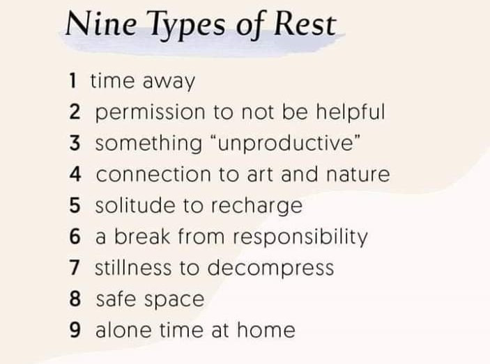 We all need time and space to rest.