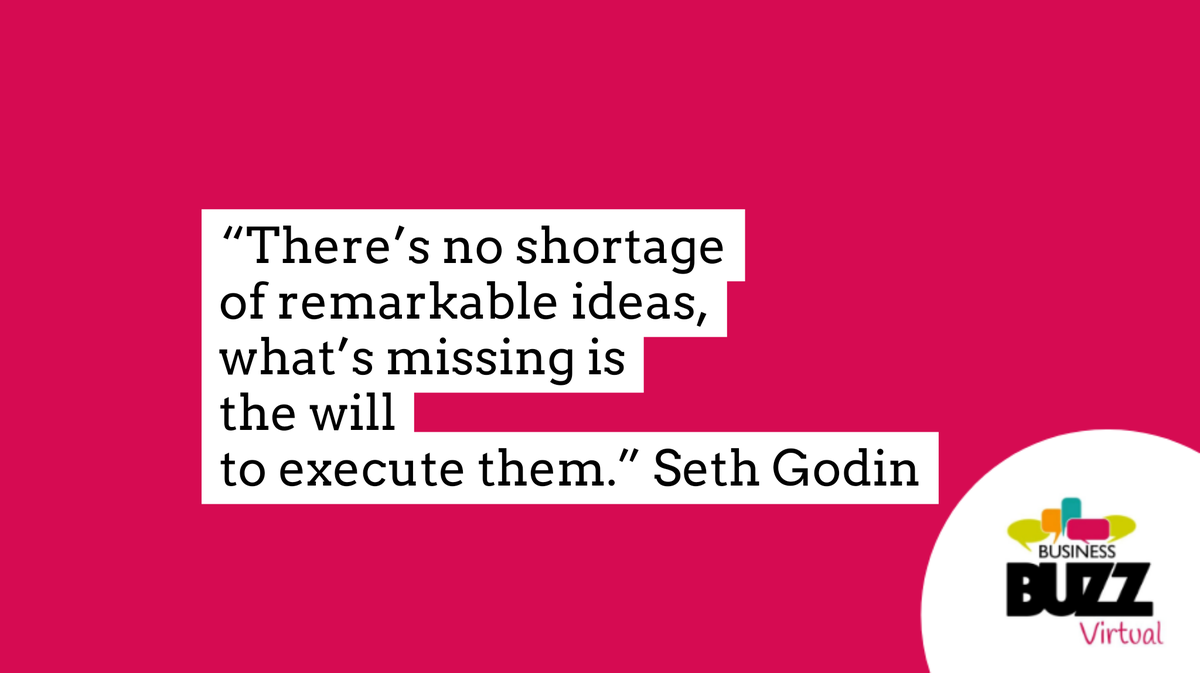 BizBuzzSurrey's tweet photo. “There’s no shortage of remarkable ideas, what’s missing is the will to execute them.” #SethGodin
What's your big idea and how will you turn it into a reality?
#surreybuzz #quotes https://t.co/E8eQC5KPjC