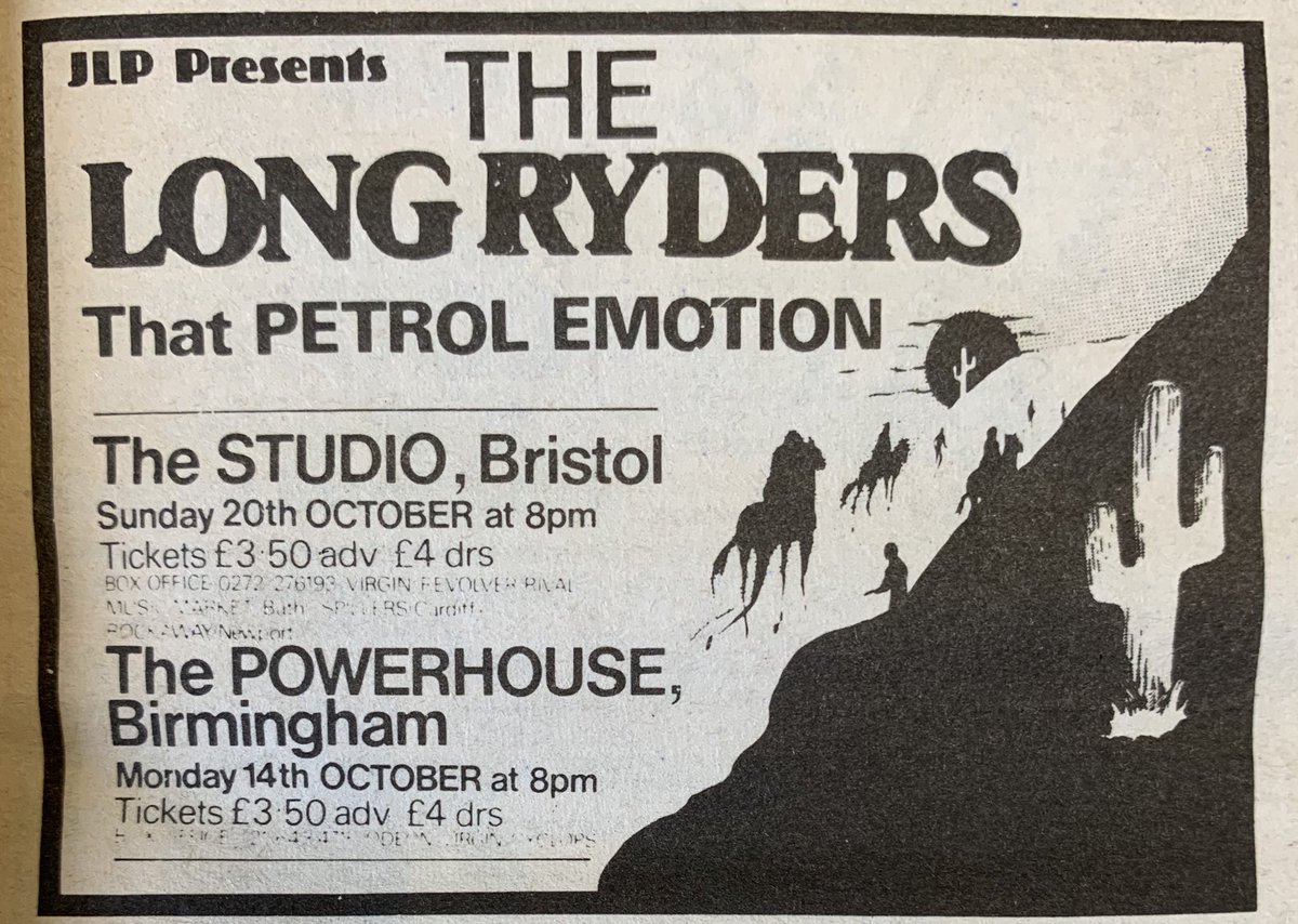 nothingelseon's tweet photo. Long Ryders do Bristol and Birmingham. NME, 5 October 1985. #NME #MyLifeInTheUKMusicPress #1985 https://t.co/aQBstETdmO