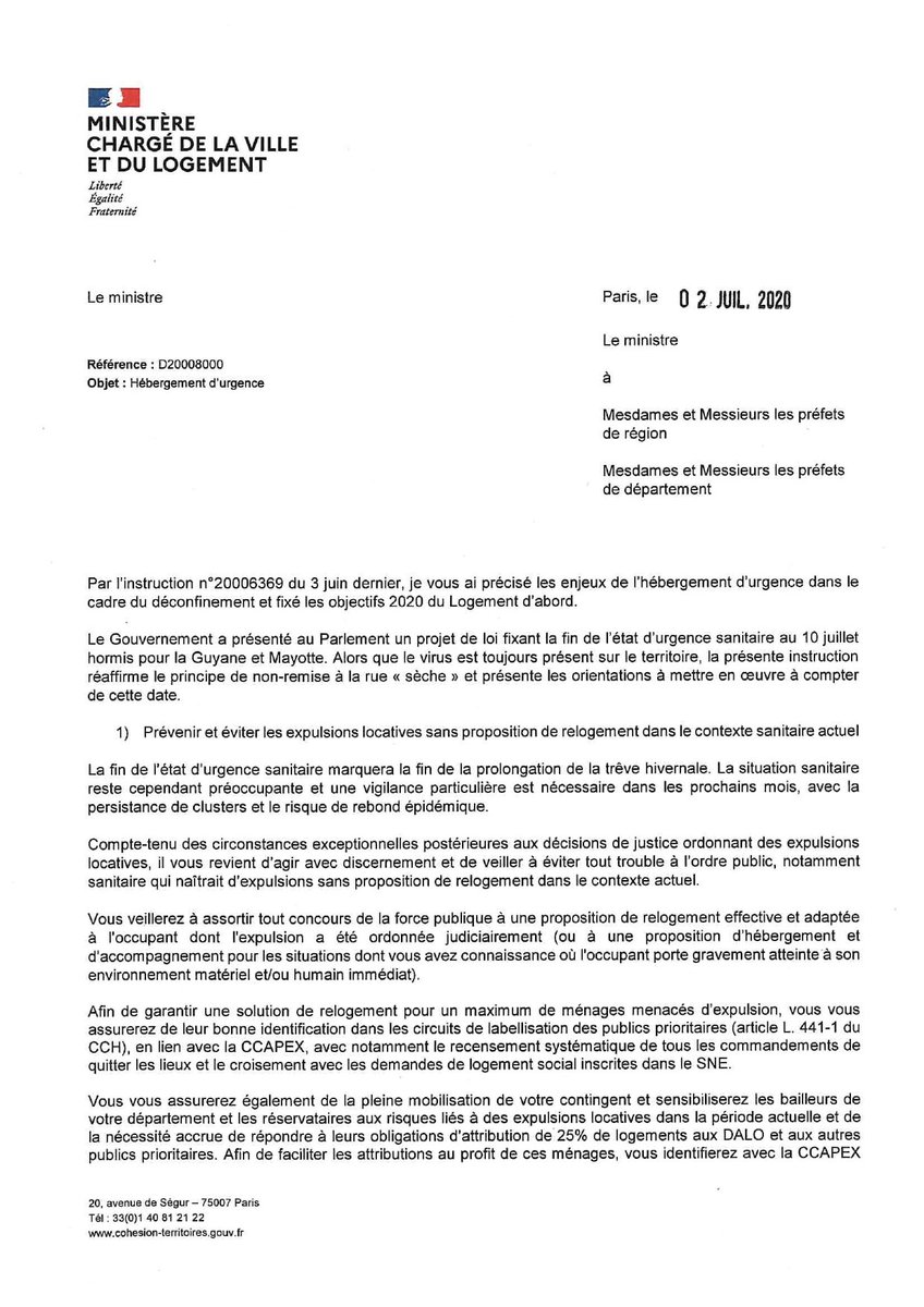 EmmanuelleWagon's tweet photo. N'ayant pas lu cette circulaire, j'ai décidé que les locataires nocifs à l'environnement direct seraient traités de la même façon que les locataires en difficulté avec une propostion d'hébergement et non de relogement pour faire face aux expulsions locatives #trevehivernale https://t.co/HTrbDaPsdC