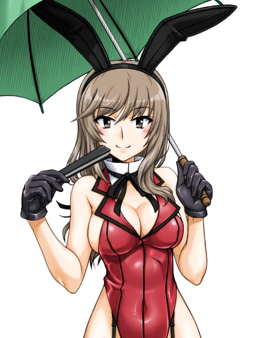 列島は梅雨真っ只中、まだまだ雨の日が続くそうなので傘バニーちよきちを描きました。変幻自在の島田流! 