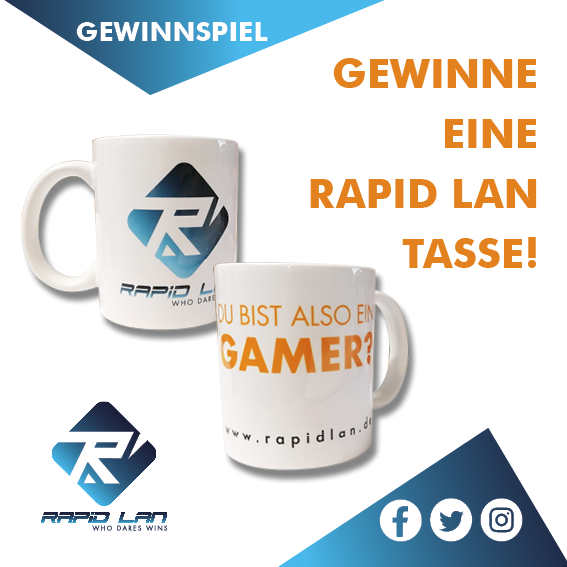 + Tassen Giveaway + 

Noch Platz für eine Tasse in der Küche ?
Dann gewinne eine Rapid Lan Tasse. 😊

1. Folgt uns auf Twitter <a href="/Rapid_Lan/">Rapid Lan</a> 
2. Teilt diesen Beitrag 
3. Besucht uns auf rapidlan.de 

Viel Glück an alle. 

#Giveaway #Gewinnspiel #lanparty #gaming #esport