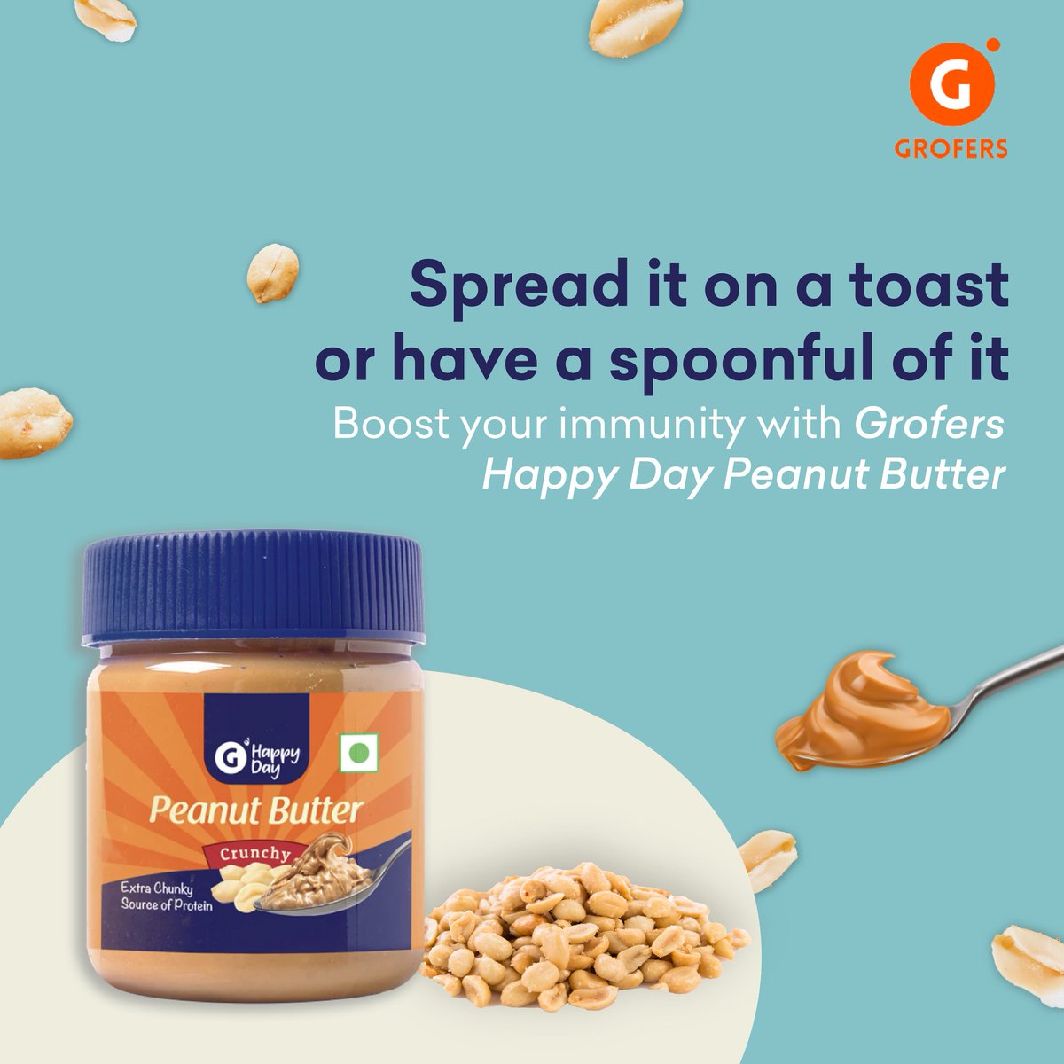 letsblinkit's tweet photo. Power-packed with Zinc and flu-fighting antioxidants, indulge in some yummy peanut butter and give your immunity a natural boost! 
#BoostYourImmunity #GrofersDeliveringSafely
#StayHomeStaySafe #VocalForLocal https://t.co/kHoPRaB68n