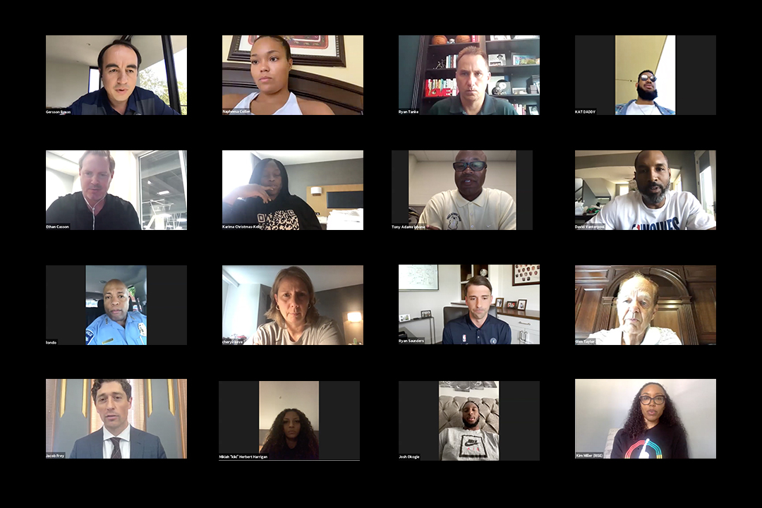 .<a href="/MayorFrey/">Mayor Jacob Frey</a>, <a href="/MinneapolisPD/">Minneapolis Police</a> Chief Arradondo joined <a href="/karltowns/">Karl-Anthony Towns</a> <a href="/callme_nonstop/">Josh Okogie</a>, <a href="/pheesespieces/">napheesa collier</a> <a href="/rachelbanham_1/">rachel banham</a> among other players, Coach Saunders, <a href="/LynxCoachReeve/">Cheryl Reeve</a> <a href="/GerssonRosas/">Gersson Rosas</a>, @EthanCasson Owner Glen Taylor to discuss social inequities, actions needed for police reform.