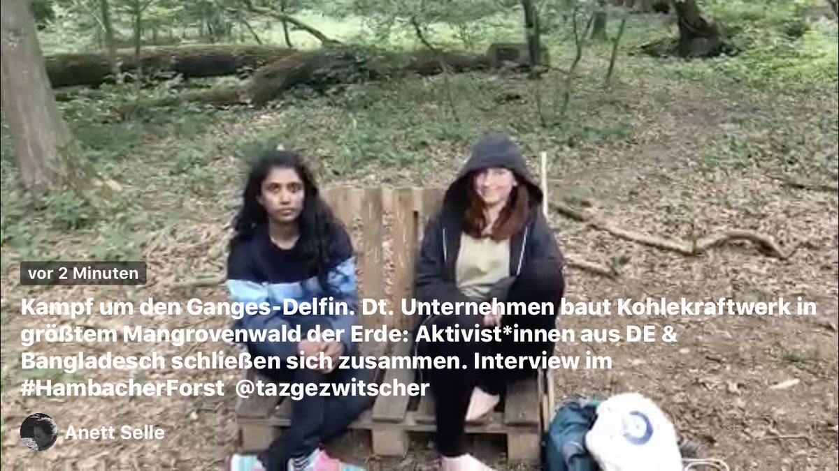 FFFbleibtAktiv's tweet photo. Klimagerechtigkeits-Forscherin &amp; -Aktivistin @t_nowshin (@urgewald) &amp; @KathrinAnna (#EndeGelände) vorhin live aus dem Hambi im Gespräch mit @anettselle (taz):
👉https://t.co/42plrsqSZp
#Rampal #Bangladesh #stopFichtner #SavetheSundarbans #HambiBleibt #alleDörferBleiben https://t.co/HBJTNYyBMM