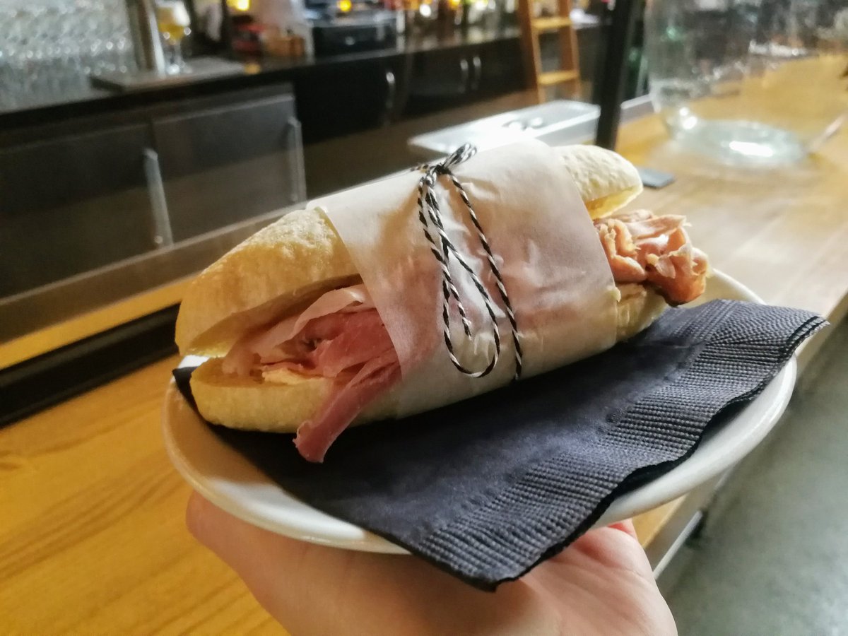 EatThisTown's tweet photo. Last weekend for #ReOpenCity I had the jambon-buerre at Agricola Street Brasserie and it should be available again today and next weekend. I like simple sandwiches. $5 gets you Martock Glen smoked ham, Cows sea salt butter & Gouda cheese on a sourdough baguette. https://t.co/L58P6R5OiR