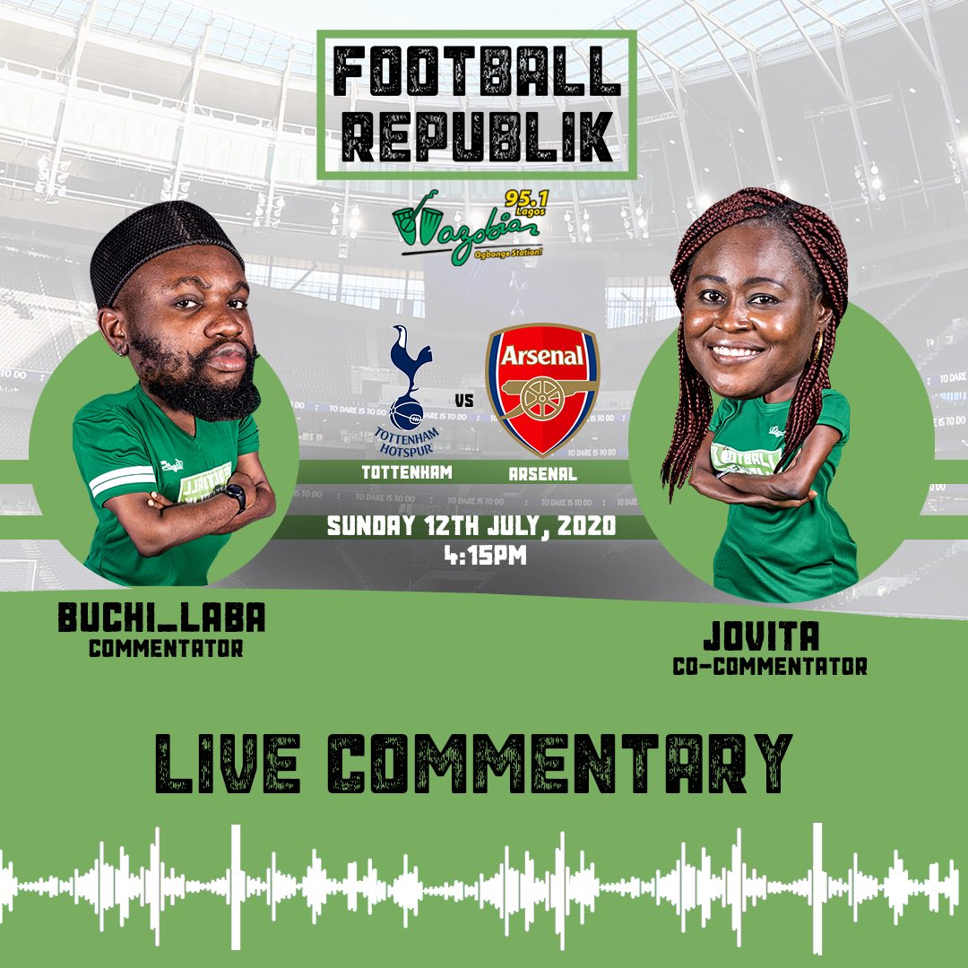Buchi_Laba's tweet image. We don ready to go Again so Join us make we Labalise your Radio speaker @Wazobia_FM 📻!! 

#FootballRepublik951 #Pidgincommentary #wazobiafm951