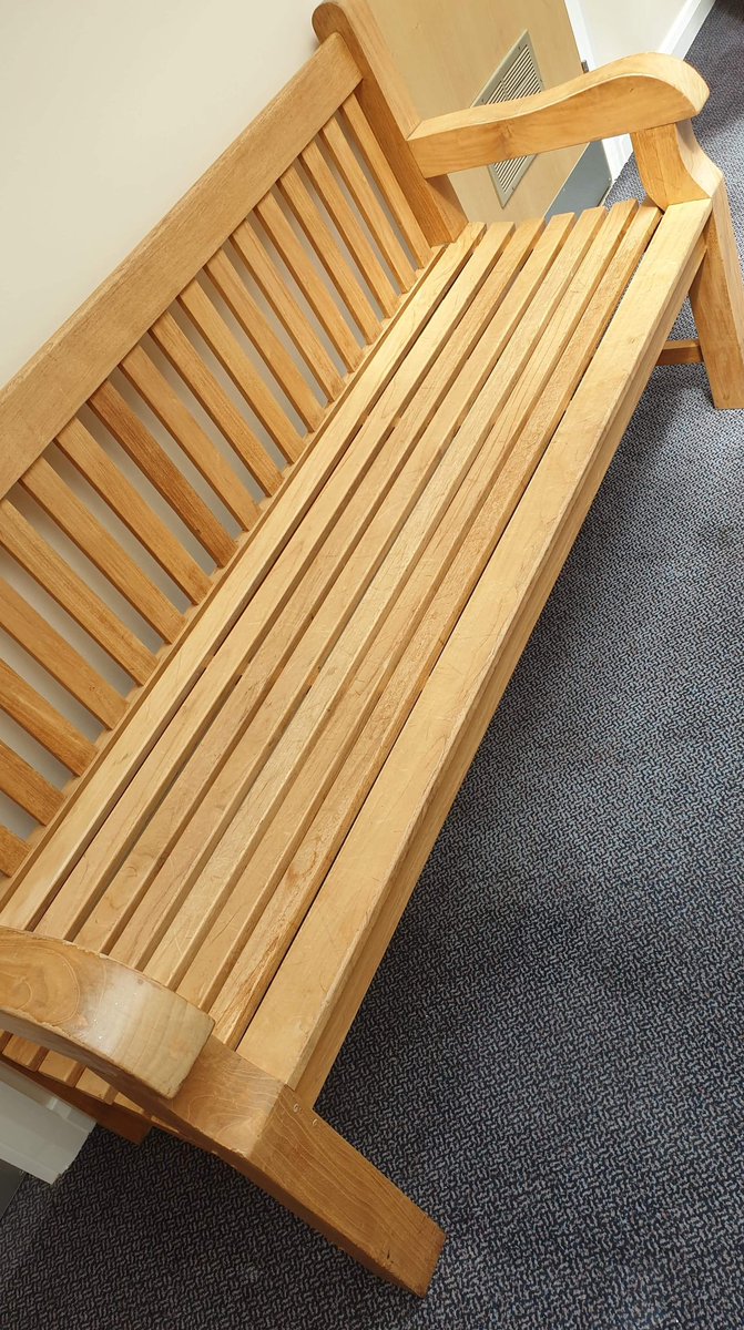 Massive Thanks to Michelle and her magic toothbrush and her cleaning equipment.  Our gorgeous wooden seats have been cleaned within an inch of their lives and look fabulous in our newly decorated sunroom area 🥰 Another room ready for when we re-open.