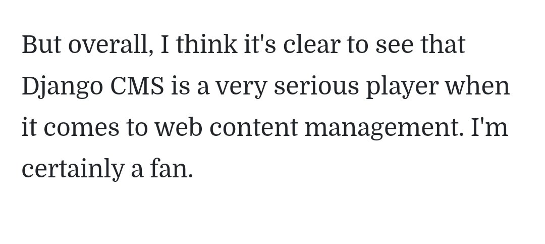 Cratdemol's tweet image. CMS critic har gjort en recension för olika CMS plattform  och Divios Django CMS fick riktigt bra feedback  som entreprise produkt! #divio 
#finanstwitter 

cmscritic.com/django-cms-rev…

django-cms.org/en/