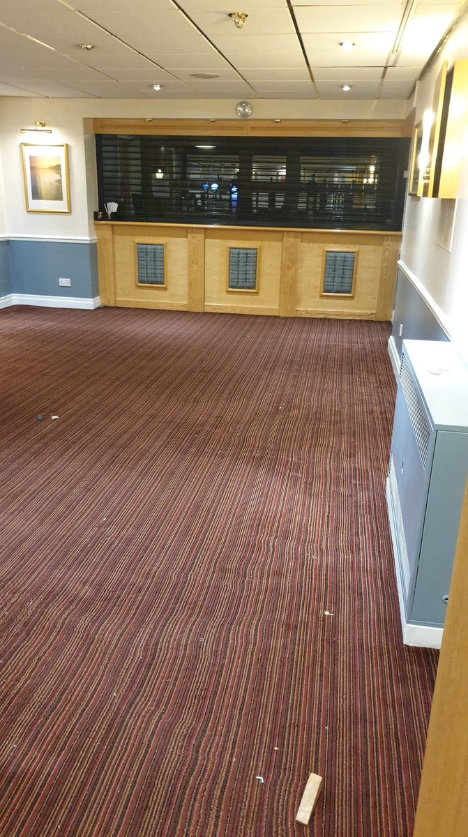 Afternoon  Everyone. 
As you can see from the photos work is still continuing within our Lounge bar. 
Carpet fitter is booked and all furniture is ready to be put back in once this has been completed. Keep an eye on this page for more updates 👀