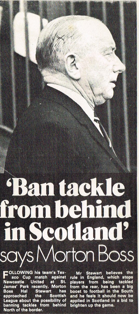 ScotsFootyCards's tweet photo. 'Ban tackle from behind in Scotland' says #Morton Boss #HalStewart #Shoot! 1973-11-24 https://t.co/gUn6EDsoA6