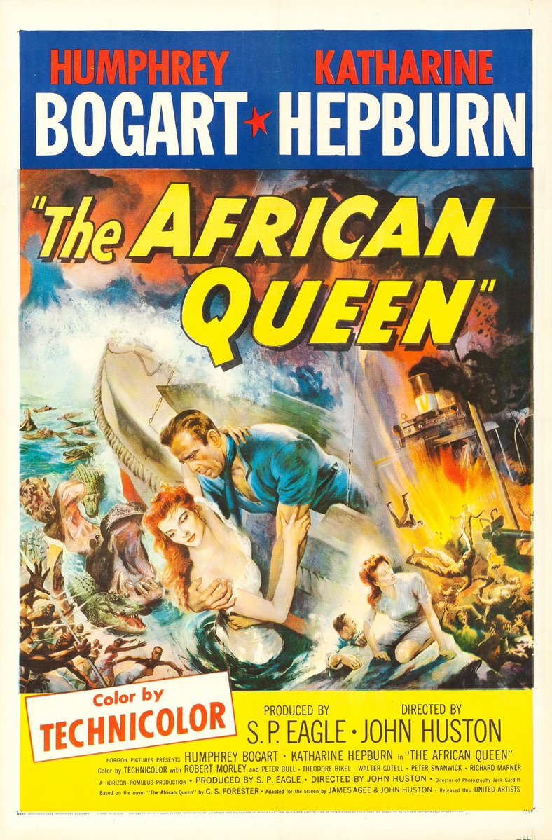 #NowWatching THE AFRICAN QUEEN #JohnHuston #HumphreyBogart #KatharineHepburn #RobertMorley #PeterBull #TheodoreBikel #WalterGotell #PeterStanwick #RichardMarner