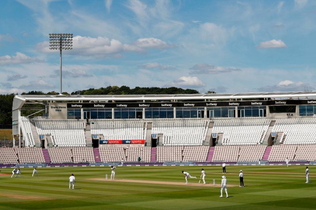 Playing to empty stands takes a lot of getting used to. (Credits: Twitter/ ICC)