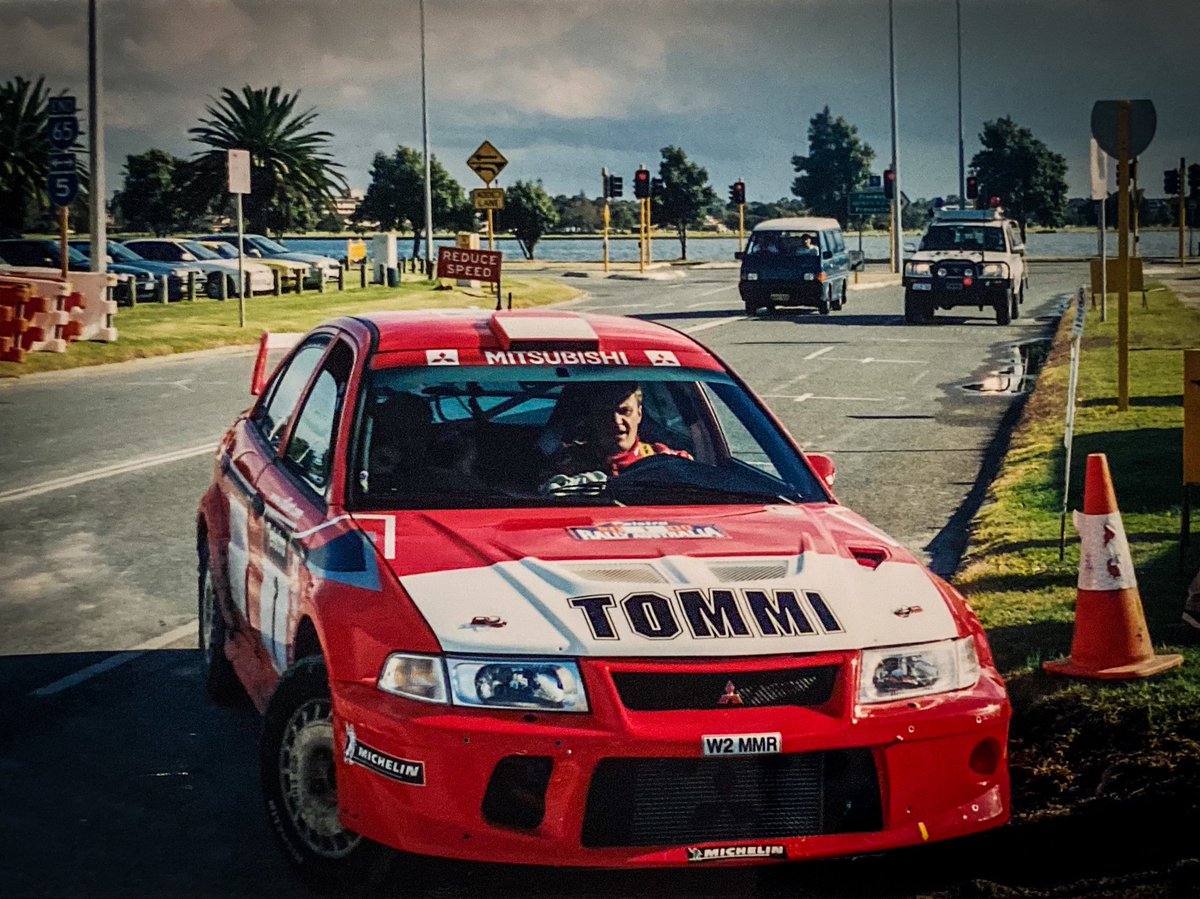 racrcraig's tweet photo. Today I went through some of my old stuff. I found some of my film archive. Before he became team principal of @TGR_WRC, Tommi Makinen took a Mitsubishi Lancer Evolution to 4 world championships. Here he is turning his EVO into @RallyAustralia’s Langley Park in Perth 2000 https://t.co/LOlwoD6KVk