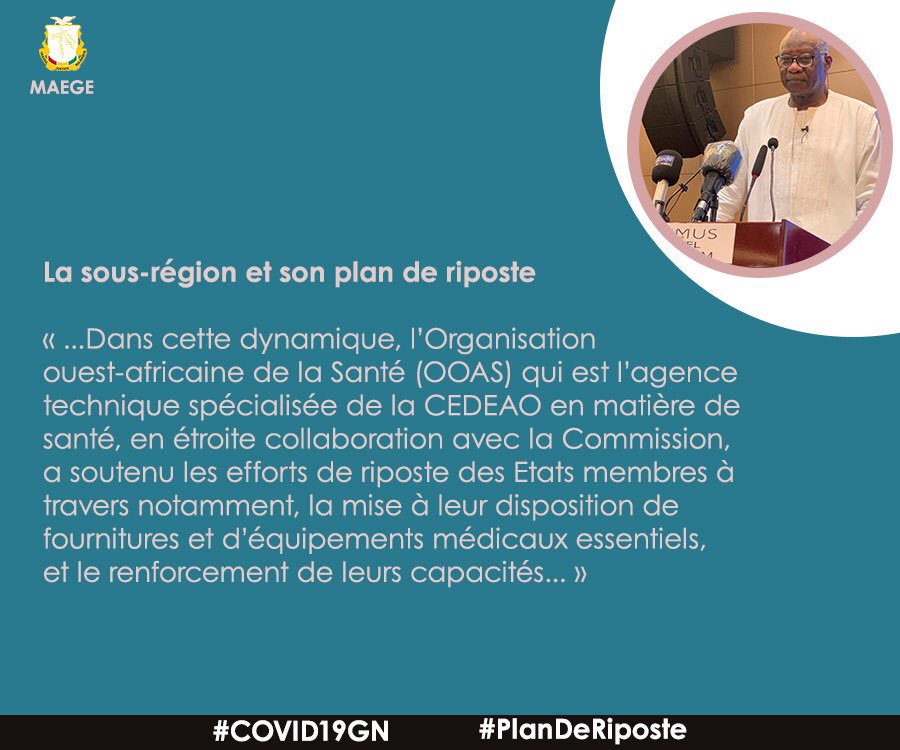 #ConferenceDePresse
#PlanDeRiposte
Retrouvez en visuels, les points forts du discours de SEM Mamadi TOURÉ, lors du point de presse sur les dispositions prises par son Département, en cette période de crise sanitaire mondiale.

<a href="/GouvGN/">Gouvernement GN</a> 
<a href="/Presidence_gn/">Présidence de la Guinée</a> 
#COVID19GN
#Cooperation
