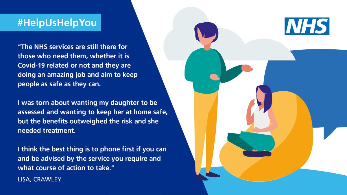 The NHS is still here for you
RT @EastSussexCCG: Lisa's daughter badly hurt her foot & was relieved to be seen at her local A&E where staff assessed her in full PPE in a safe environment.
The NHS is still here for you #StayWellSussex #HelpUsHelpYou