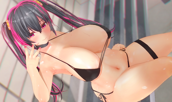 よく見たらピースじゃない黒髪ギャル🐇 