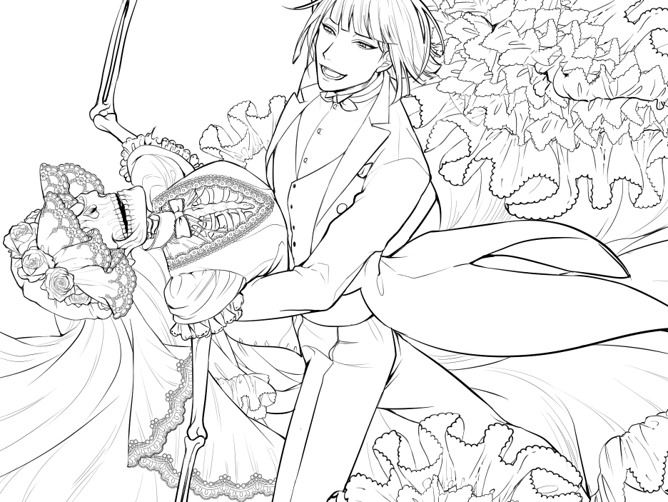 今日ずっとフリル描いてる。 