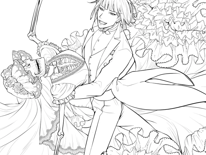 今日ずっとフリル描いてる。 
