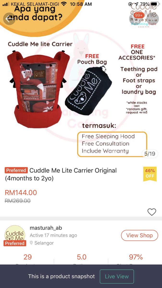 Ni cun, recommended ada hoodie, ada beg dia, ringan, senang bawak travel, aku gi India bawak menatang ni dengan anak aku kehulur ke hilir relax jeee . Kak Pe’ah bagi 5 bintang