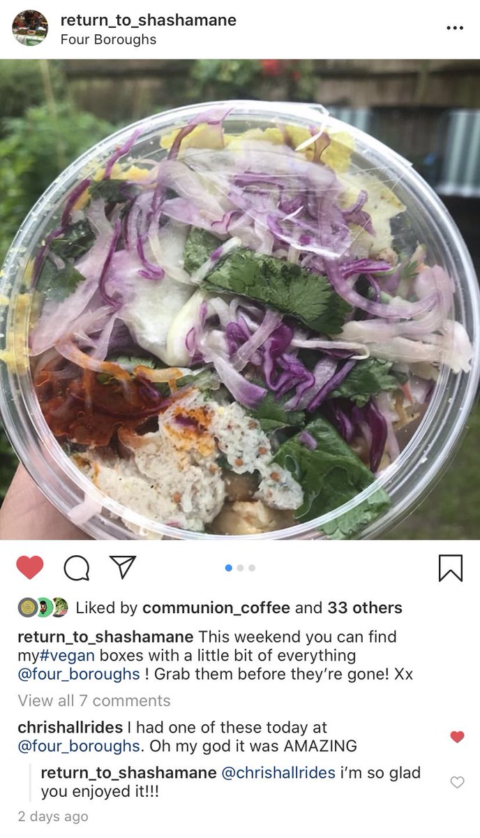 We’ve got some amazing salad tubs from @return2shasha in the fridge today...so good! #vegan
