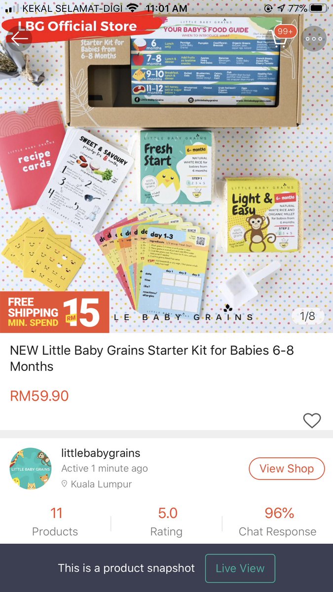 Bila baby dah start makan, ni starter kit paling function la utk jenis noob dan mls membaca. lepas dah tau semua benda kau rasa membazir beli satu bekas ni hhahahaha tapi bagus beras and millet dia  5 bintang sbb siap bagi recipe dan guide utk mak bapak 0 knowledge psl food