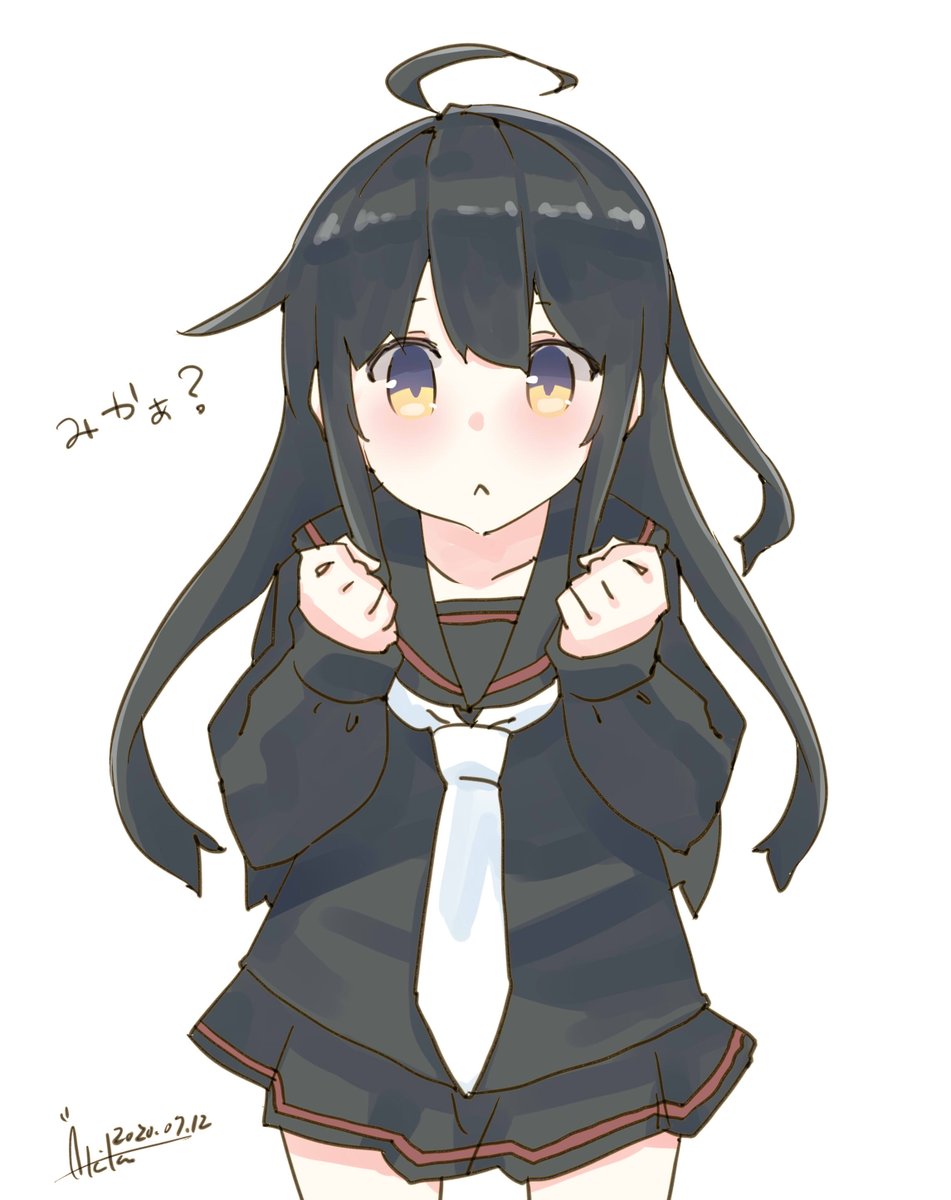 艦これ「三日月『みかぁ?』
#艦これ版深夜の真剣お絵描き60分一本勝負
#艦これ版真剣お」|あき缶@inicaのイラスト