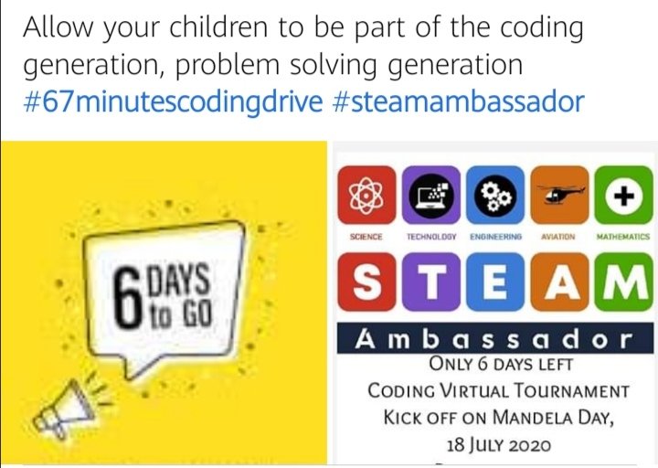 #STEAMAmbassador #67minutescodingdrive <a href="/EnergyfmSA/">Energy FM SA 105.8FM</a> <a href="/ThobelaFMYaka/">#ThobelaFMSEMA</a> <a href="/CapricornFMNews/">CapricornFM News</a> <a href="/hecticnine9/">HECTICNINE-9</a> @GFPAfoundation <a href="/nkathuto_edu/">Nka'Thuto Edu</a> <a href="/ActivateZA/">ACTIVATE! Change Drivers</a> <a href="/rebasadicreates/">Re Basadi Creates</a> <a href="/Lizelle_becca/">Mmatshikhidi Rebecca Phala-Magoro</a> <a href="/PicknPay/">Pick n Pay</a> <a href="/MalloftheNorth/">MalloftheNorth</a> <a href="/ReagaPLK/">Reaga Polokwane</a> <a href="/golimpopo/">Limpopo Tourism Agency</a> <a href="/Limpopotv_/">Limpopo Television</a> <a href="/LimpopoLEDET/">LimpopoLEDET</a> <a href="/shatadiM/">Minister of Women</a> <a href="/fako_justfako/">Malebo Masefako Modipi</a>