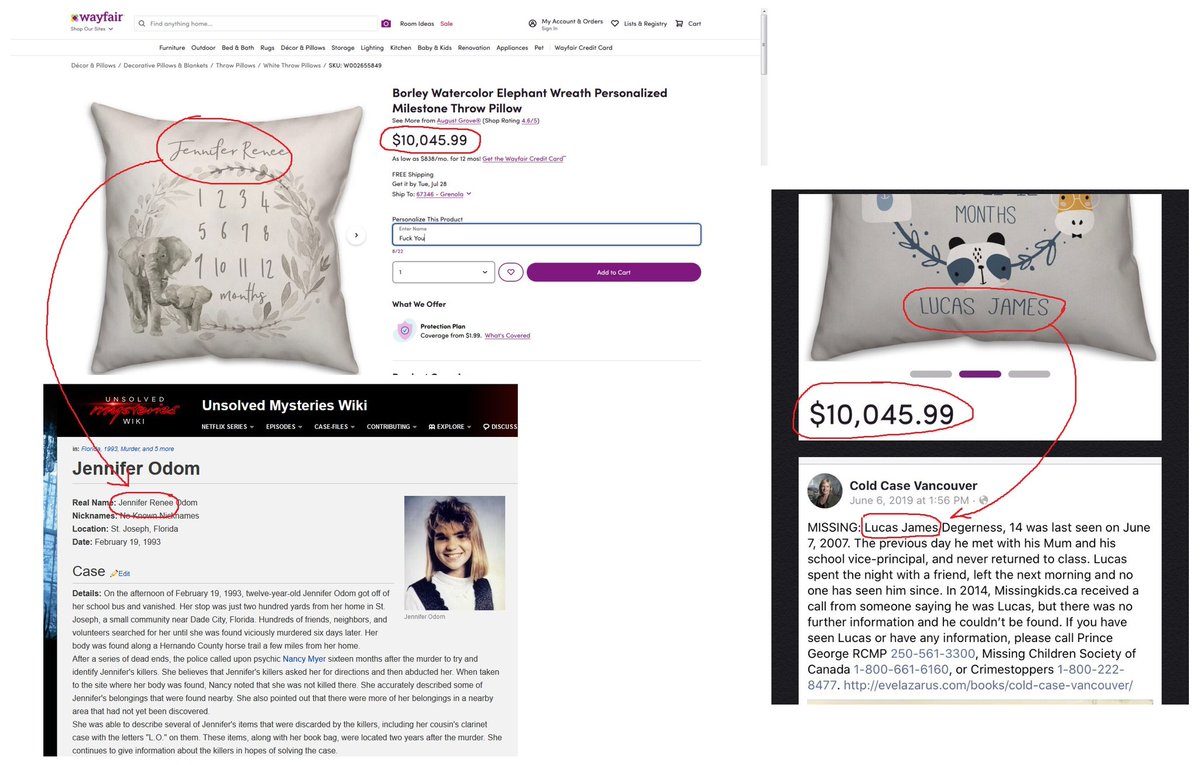 59748sadTIVlT's tweet photo. Amerika'da 2. Pizzagate patlak verdi.
Wayfair isimli alışveriş sitesinde bazı ürünlere alakasız fiyatlar veriliyordu.Wayfair adlı firmada ürünler üzerinden çocuk ticareti yapıldığına dair ortaya korkunç bir iddia atıldı.Gardırop isimlerinin kayıp çocukların isimleri olması, + https://t.co/utfNCXb0ET