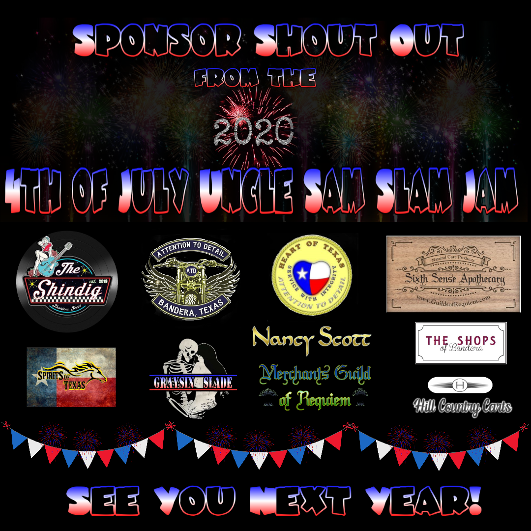 Shindig_Bandera's tweet photo. We can't thank our community enough for helping make our first Uncle Sam Slam Jam a HUGE HIT! Special thanks needs to go out to several area businesses and individuals for their help in lighting up the night.

https://t.co/A55XbEJEaV https://t.co/wLZpQN1fPL