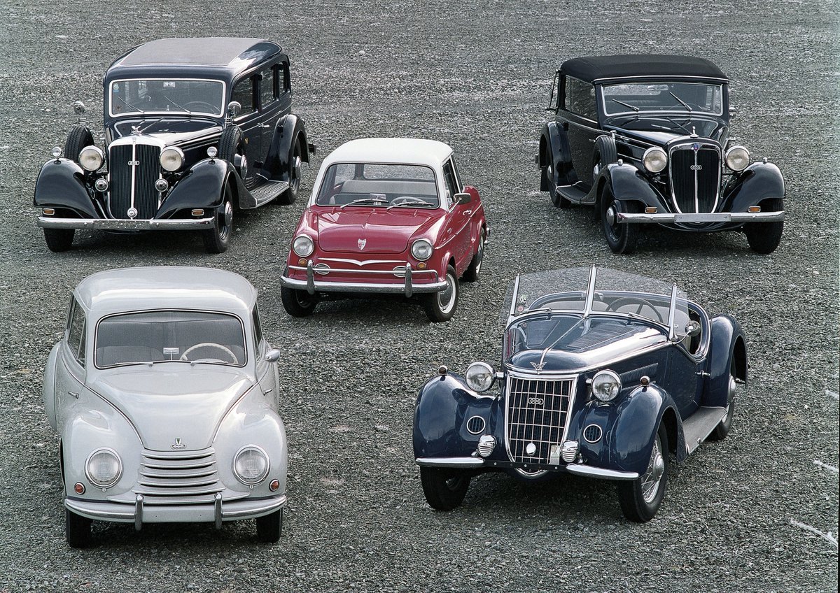 #Audi history at a glance. What is your favorite color for an #oldtimer?