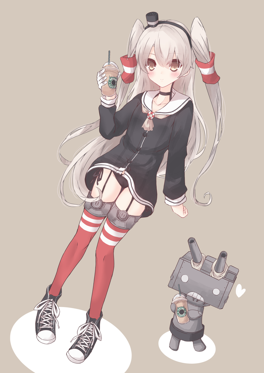 天津風(艦これ) ,連装砲くん 「☕️ 」|もみ巻🍁🦈のイラスト