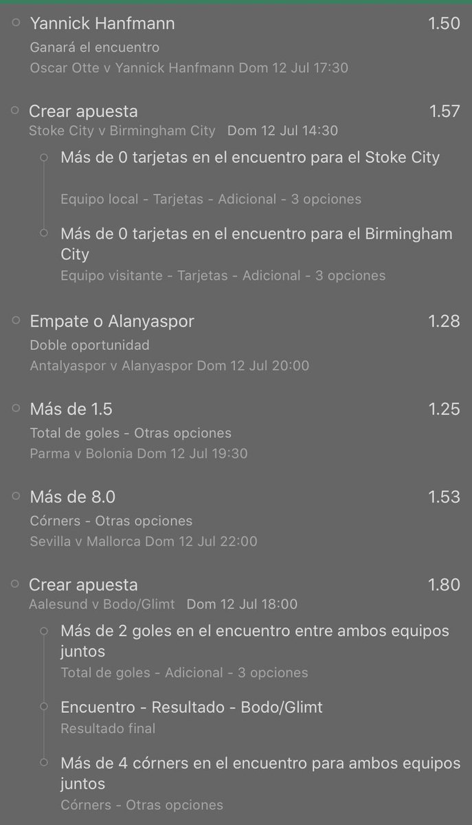PiterBetsFree's tweet photo. 🗓10-07-20 Combinada 4 picks
📪Cuota @11€
✏️Stake 1
⚽️Futbol 🎾 Tenis https://t.co/WlXC7Sc5jL