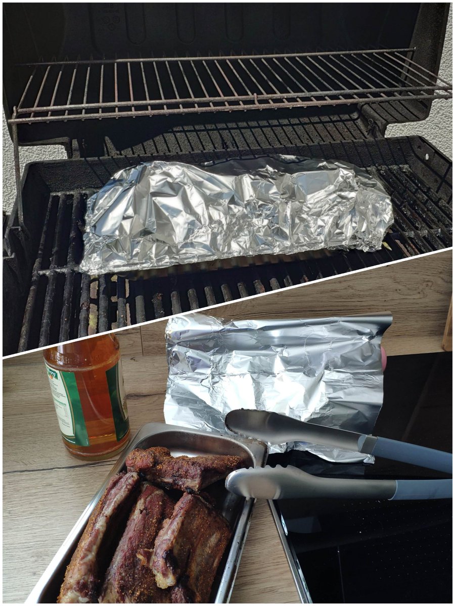 Spass_im_Garten's tweet photo. Mein #WayToRips
Schritt 3 - #Ribs garen
Nach dem smoken werden die Spareribs mit 500ml Apfelsaft (oder andere Flüssigkeit) gegart. Dazu die Rips komplett in Alufolie wickeln oder in einer Schale luftdicht verschließen. Das ganze 1,5-2 Std bei 120 Grad.
#BBQ #Spareribs #Grillen https://t.co/ZucxM8NvfD