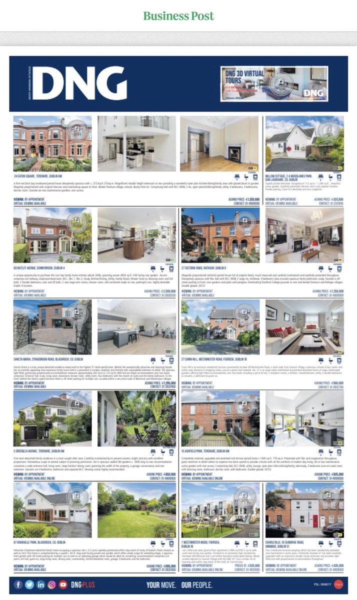 keithplowe's tweet photo. Check out a selection of of homes for sale in Dublin in today's @businessposthq also featuring a selection of €1M+ sales by Dublin’s premier residential agency team. #dnglive https://t.co/OkelSRcQ7K